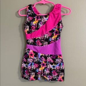 Jacques Moret Kids Colorful Star Print Leotard